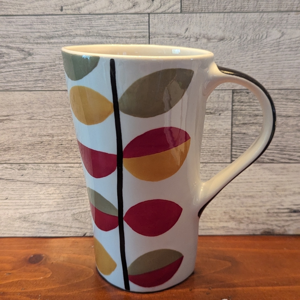Pier One tall unique oval shaped coffee/latte mug